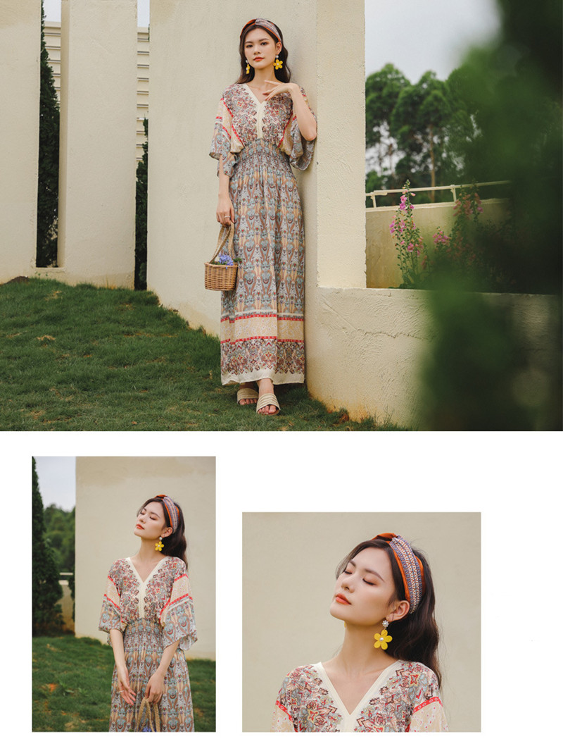 2021 Attractive soft maxi women bohemian dress summer