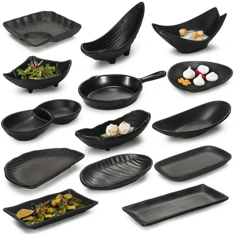 Buffet Catering Hotel Sauce Sushi Plate Melamine Snack Dishes Matte Custom Wholesale Plates