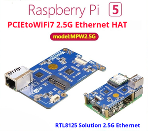 Плата развития MPW2.5G для Raspberry Pi 5 PCIe на WiFi7 + 2,5 г Ethernet шляпа с поддержкой BE200 - Product Image 3