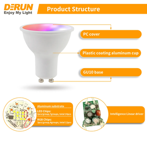 หลอดไฟ LED อัจฉริยะเปลี่ยนสีได้5W สีแดงชมพูเขียวฟ้าส้มเหลือง GU10ไฟสปอตไลท์ LED อัจฉริยะ5W - Product Image 2