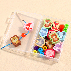 Educational Learning Fine Motor Skill Wooden Stringing Blocks Lacing Beads Game Cheap Gifts Kids Threading Wooden <strong>Toy</strong> - Product Image 2