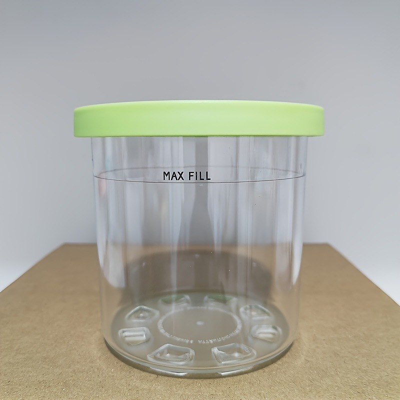 Green-capped ice cream tub