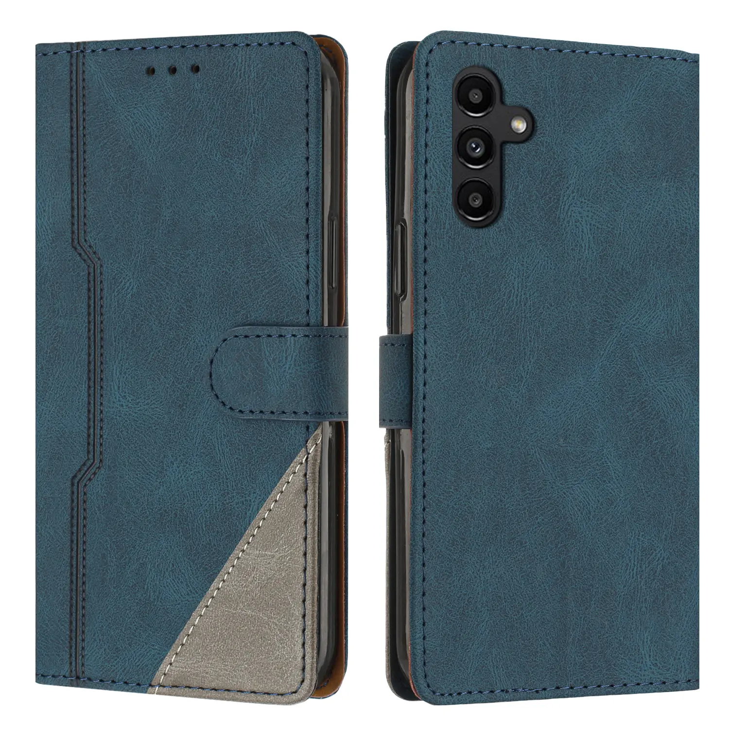 Funda tipo cartera con Tapa de cuero pu empalmada para Samsung S24 Plus Ultra PU Leather Phone Case Bag