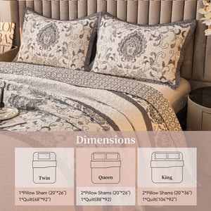 Tất cả các mùa Nữ Hoàng Bohemian <span class=keywords><strong>Quilt</strong></span> 3-mảnh Trọng lượng nhẹ in coverlet và gối thiết lập - Product Image 2