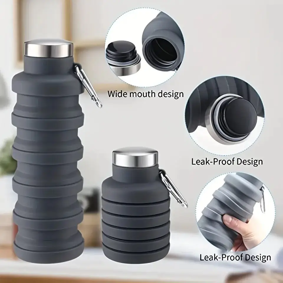 Silikon geri çekilebilir katlanabilir fincan açık spor seyahat taşınabilir su ısıtıcısı taşınabilir su bardağı Handy kupası su ısıtıcısı hediye