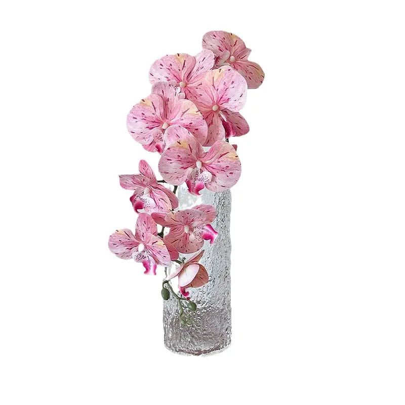 Commercio all'ingrosso artificiale 9 teste di orchidea in lattice Phalaenopsis vero tocco bianco farfalla orchidee fiori per la decorazione della casa di nozze