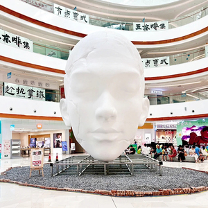 Tùy Chỉnh Hiện Đại Ngoài Trời Vườn Công Cộng Trang Trí Nội Thất Đúc Lớn Bề Mặt Con Người Nghệ Thuật Trừu Tượng Bức Tượng Khuôn Mặt Con Người Điêu Khắc Sợi Thủy Tinh - Product Image 2