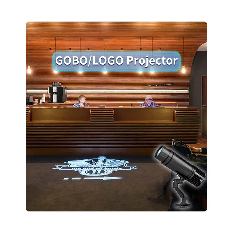 Proyektor logo luar ruangan, proyektor logo gobo 25w tahan air rotasi HD proyeksi iklan proyektor Gobo