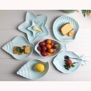 定制Logo海洋风格设计陶瓷儿童餐具家用水果盘零食小菜盘 - Product Image 6