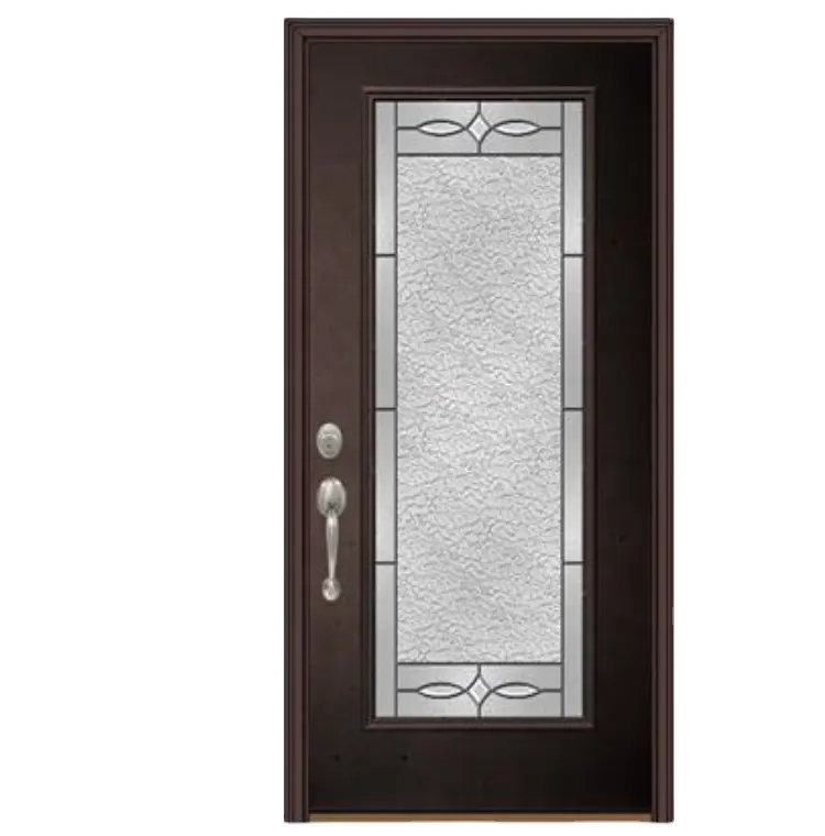 Quadro de madeira de alta qualidade para pátio, armação de madeira de alta qualidade para pátio, porta de entrada preta, balanço, único, vidro temperado, porta exterior