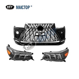 MAICTOPカーアクセサリー<span class=keywords><strong>LED</strong></span>ヘッドライトforhilux revo rocco 2015-2021 3レンズフロントライトターンライトイエローハイビーン
