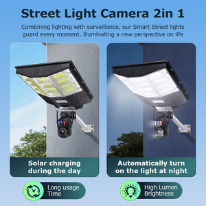 Wireless 6MP All <span class=keywords><strong>In</strong></span> One Solar Street Light com câmera 4G <span class=keywords><strong>Wifi</strong></span> Sistema de segurança ao ar livre Solar Monintoring PTZ CCTV Network <span class=keywords><strong>Camera</strong></span>
