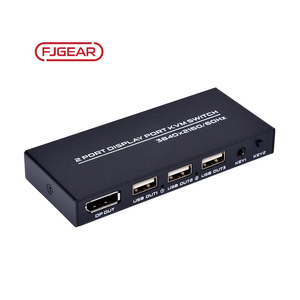 FJ-DK201 Fjgear <strong>2</strong> Way DP <strong>Kvm</strong> <strong>Switch</strong> <strong>2</strong> in <strong>1</strong> Out <strong>2</strong> Hosts Share a Computer Plug and Play with Metal case 4k Usb2.0