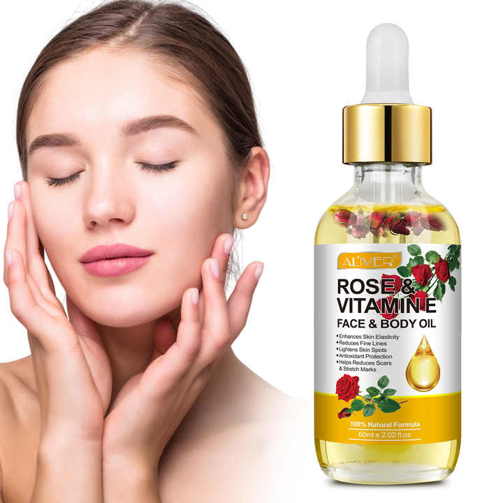 ALIVER Enhances Skin Elasticity Reduces Fine Lines Lightens Skin Spots Vitamine E Skin Oil Body Rose Vitamin E Face Oil