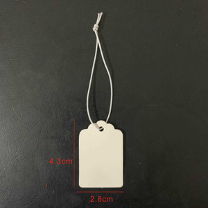 Agujero reforzado y cuerda elástica adjunta Etiquetas de precio grabables Envío de regalo Etiquetas colgantes de papel en blanco con cuerda - Product Image 5