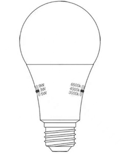 Sunsing led ışıkları yeni fonksiyon Led A60 ampul EN27 vida 10 paket CRI 80 üç renkli çok Watt A60 enerji ampul - Product Image 3