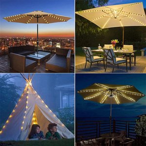 Lámpara de tienda de campaña con control remoto, alimentada por energía solar, para exteriores, playa, jardín, paraguas, cadena de luces LED - Product Image 6