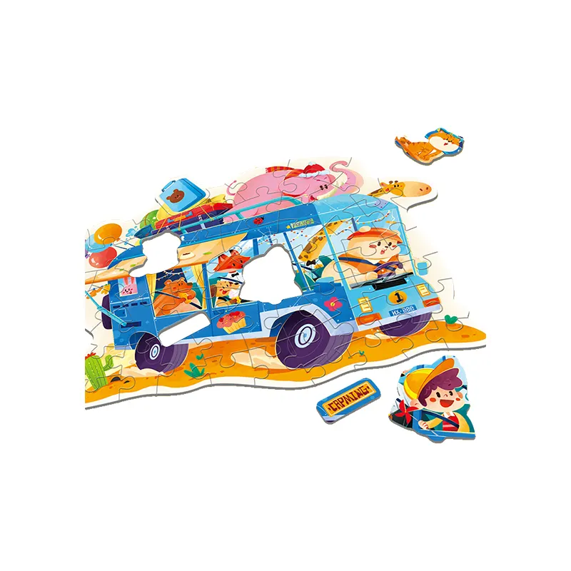 King World 53PCs DIY Cartoon campervan diseño piso niños rompecabezas juguete educativo