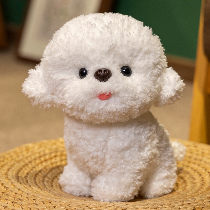 Simülatif dil oynak Bichon Frise peluş oyuncak çocuk günü hediyesi - Product Image 2