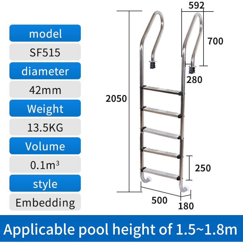 304 # Échelle de piscine SF-515 Argent