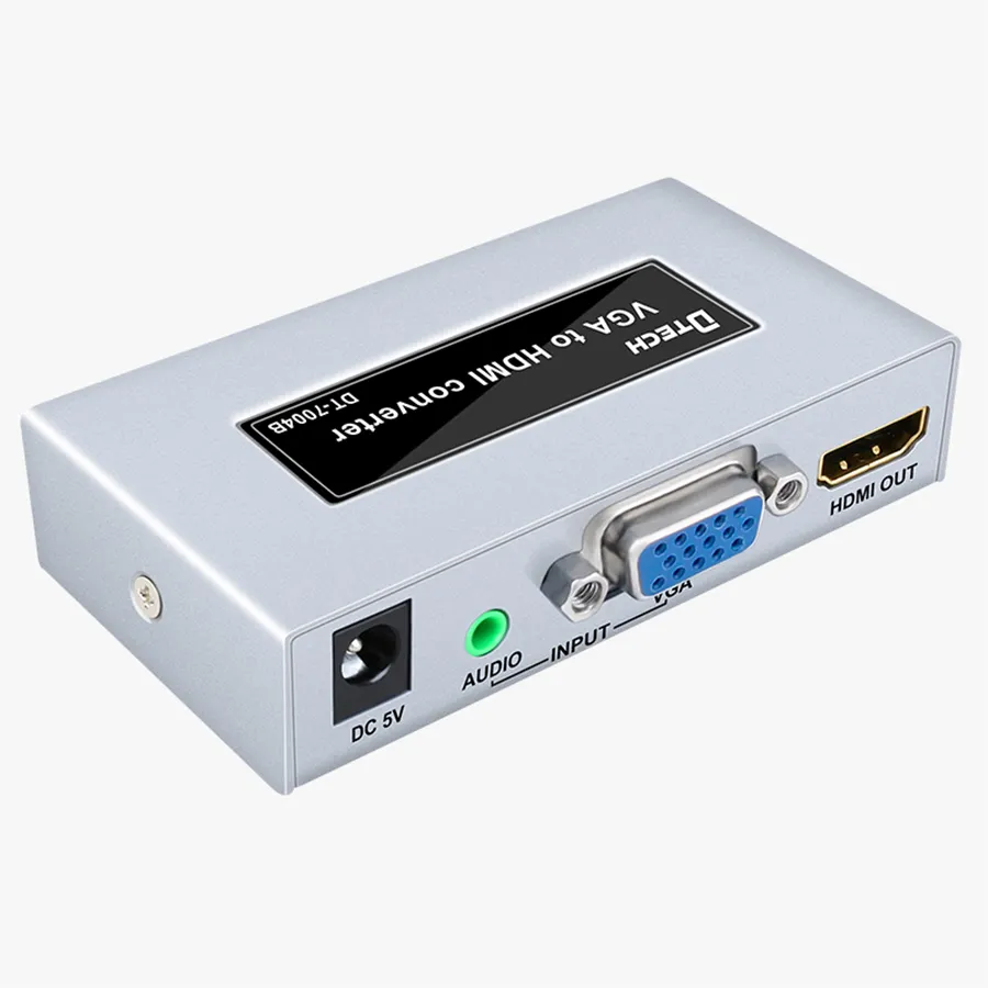 DTECH-adaptador VGA a HDMI, transmisión de audio y vídeo de 1080p, convertidor VGA a HDMI para ordenador de escritorio, portátil, caja inteligente