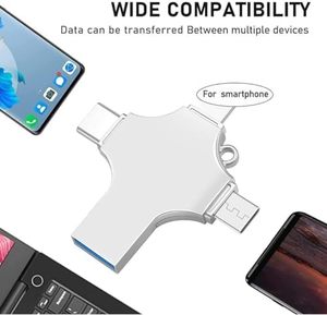 Unidad Flash de alta velocidad USB 128 de 3,0 GB, memoria portátil para teléfono móvil, ordenador portátil, PC, almacenamiento de datos Android 4 en 1 OTG - Product Image 2