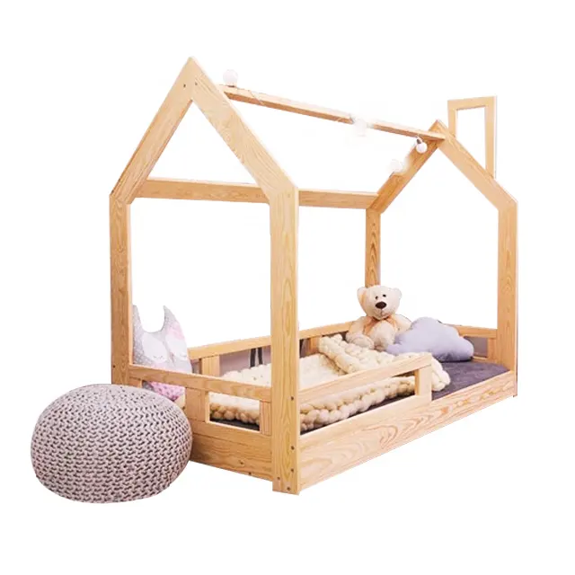 Letto di casa con il decollo le barriere di sicurezza con Montessori bambini letto casa cameretta letto bambino