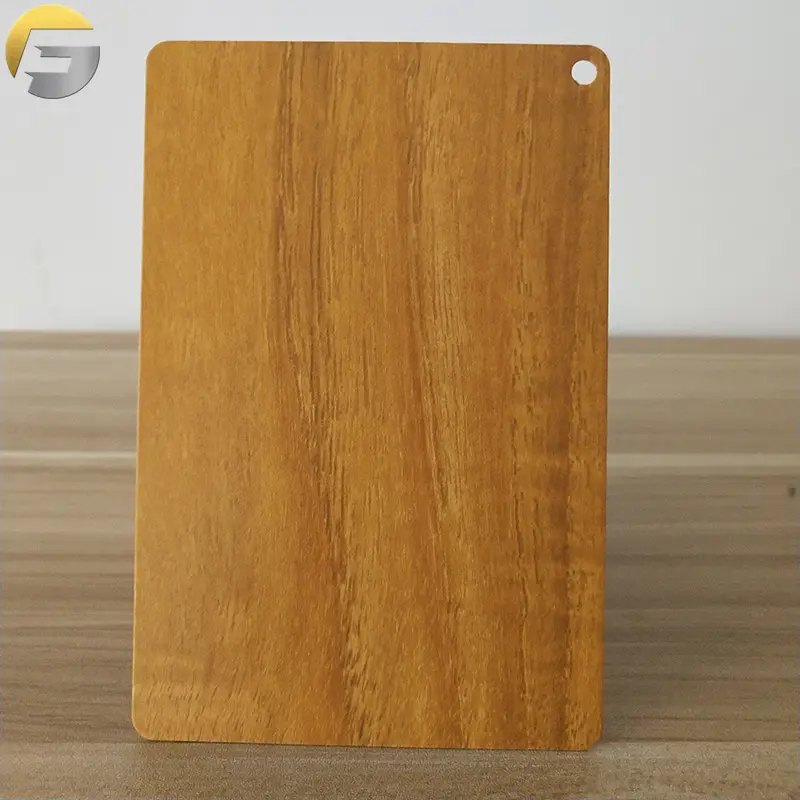 V0842 New Products PVC Laminated Wood Grain Stainless Steel Sheet Plate For Kitchen Decoration