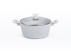 新款上市灰色不粘大理石涂层感应兼容铝炊具套装家用厨具 - Product Image 3