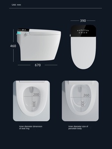 トイレトイレ自動洗浄バスルーム自動近くスマートトイレ,ホテル用リモコン付き - Product Image 2