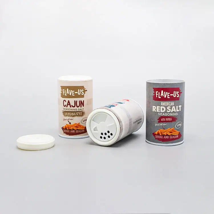 Eco-friendly Mini contenitore di cartone magico carta Kraft Spice Shaker per la cucina per il sale di grano e condimenti