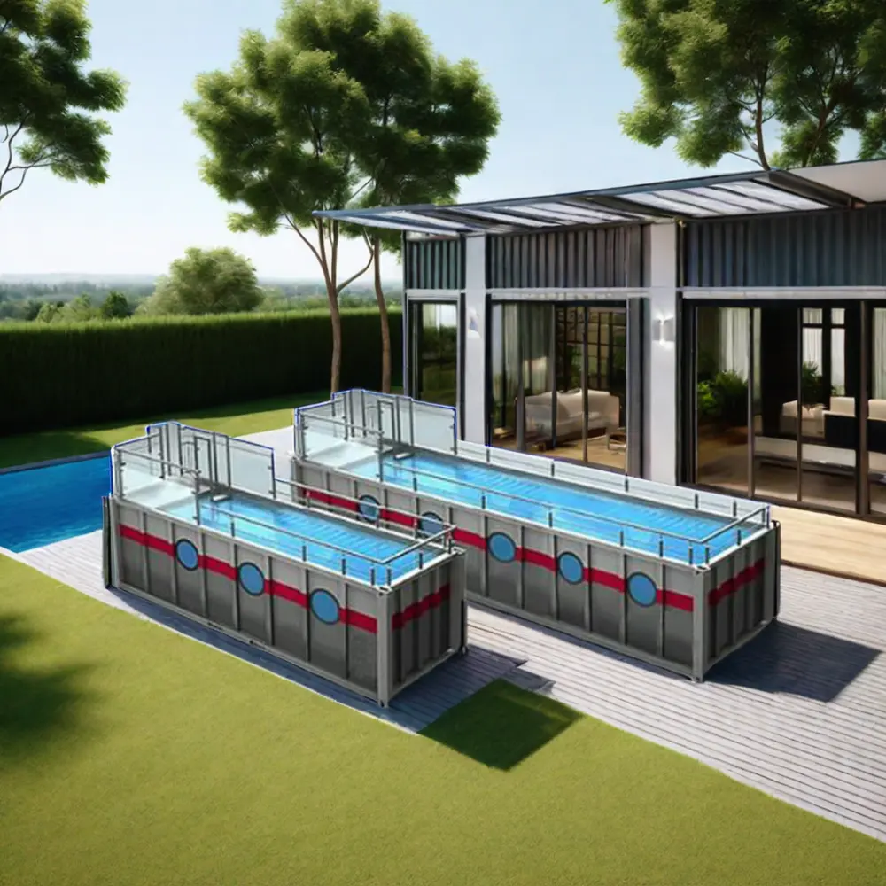 custom large outdoor frp container swimming pool above ground prefab shipping price luxury container pool