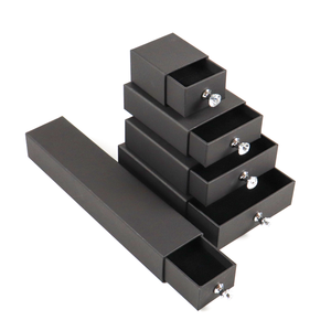 Tùy chỉnh trượt mở quà lưu niệm bao bì màu đen làm chủ vận chuyển Vòng đeo tay ngăn kéo hộp đồ trang sức các tông ngăn kéo hộp giấy - Product Image 4