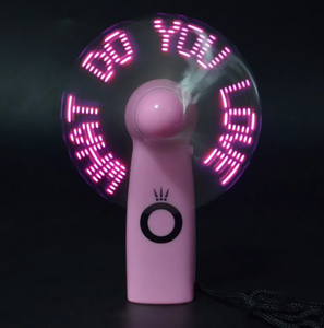 Mini pantalla LED portátil, ventilador eléctrico de mano, mensaje personalizable, programable para coche, uso en Hotel al aire libre, opción española - Product Image 1