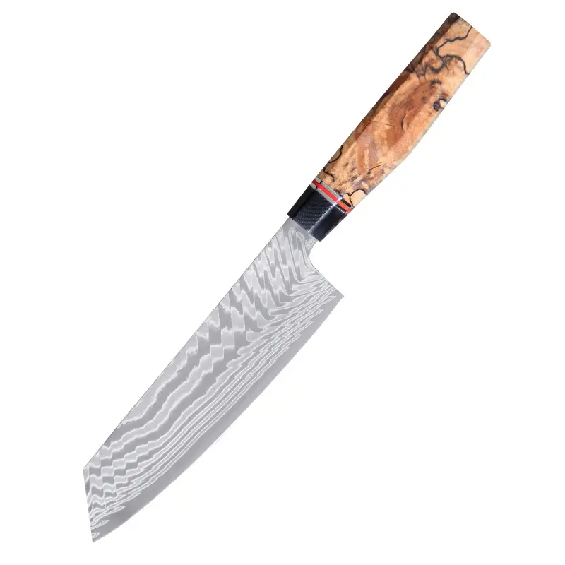Couteau Faca Santoku japonais personnalisé, 8 pièces, le, saucière, Kanetsune, cuchilo, kecaku, série oise, Lux, damas