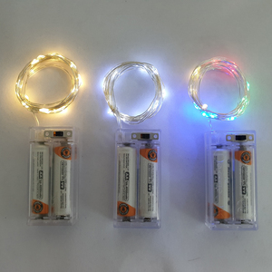Cadena de luces Led de alambre plateado con caja de pilas AA, temporizador, función de encendido constante, cadena de luces de cobre para vacaciones y Navidad - Product Image 3