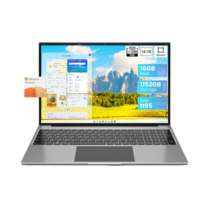 16インチビジネスラップトップオフィス365 N95 CPU 16GB RAM 1テラバイトSSD + 128GB Emmc FHD IPS 1920x1200ディスプレイ2スピーカー2.4/5G WiFi