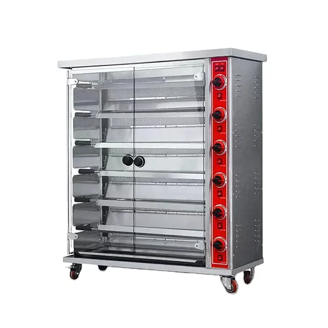 Dispositivo rotativo termostaticamente a gás da galinha rotissura máquina frango forno para fritura