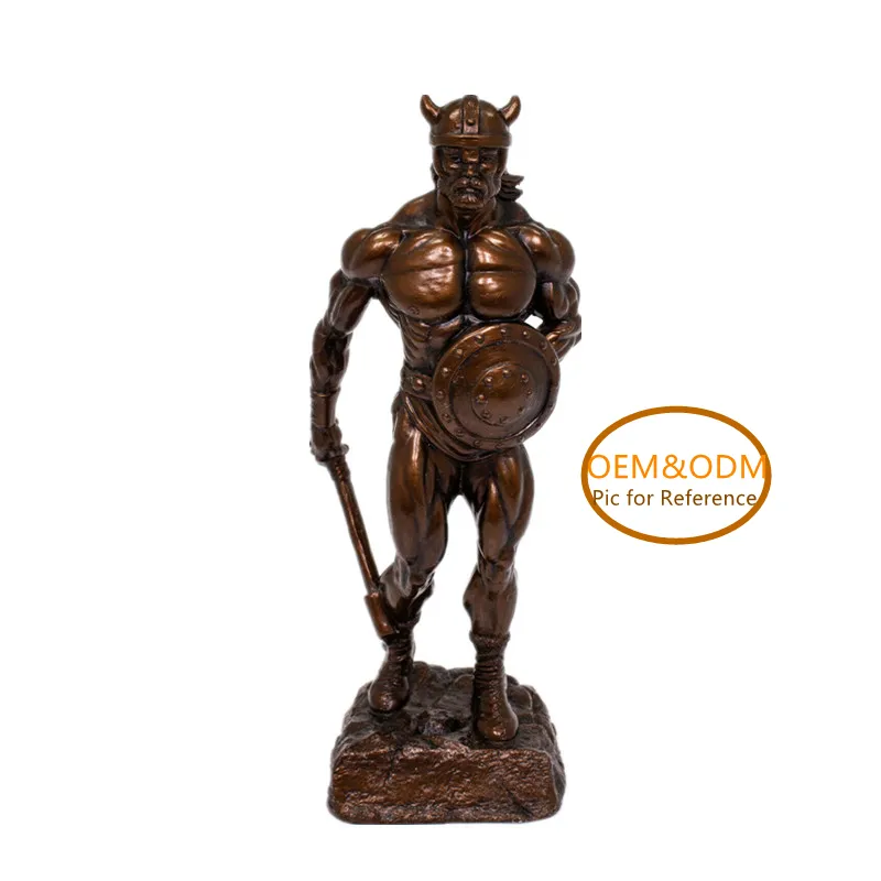 Trofeo de resina de guerrero vikingo, escultura de Culturismo