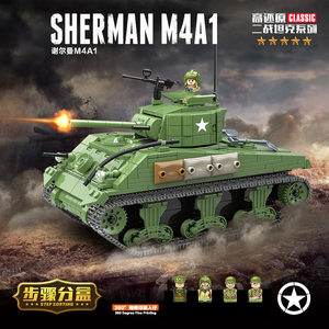 WW2 Military Series <strong>Soviet</strong> Germany Union Light Tank 131 T-34 M4A1 VK1602 M3AI Tank Model MOC Army Weapon Building Blocks <strong>Toys</strong> - Product Image 6