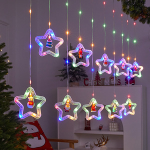8機能リモコン屋外クリスマスツリーカーテンライトペンタグラム円ホリデーウィンドウデコレーションIP65モール用 - Product Image 2