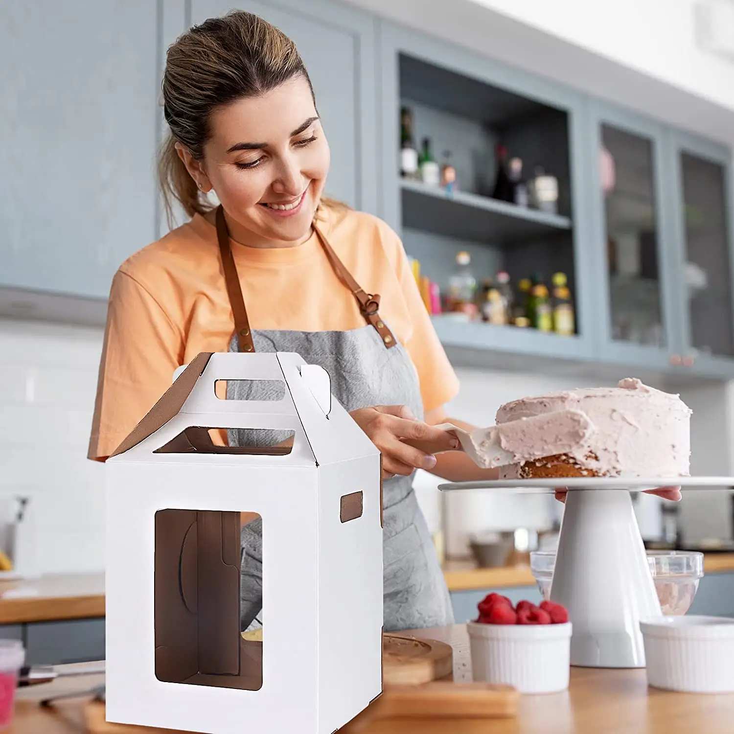 Kostenlose Probe individuell bedruckte Hochzeits torte zum Mitnehmen Hamburger Paket Hohe Kuchen boxen