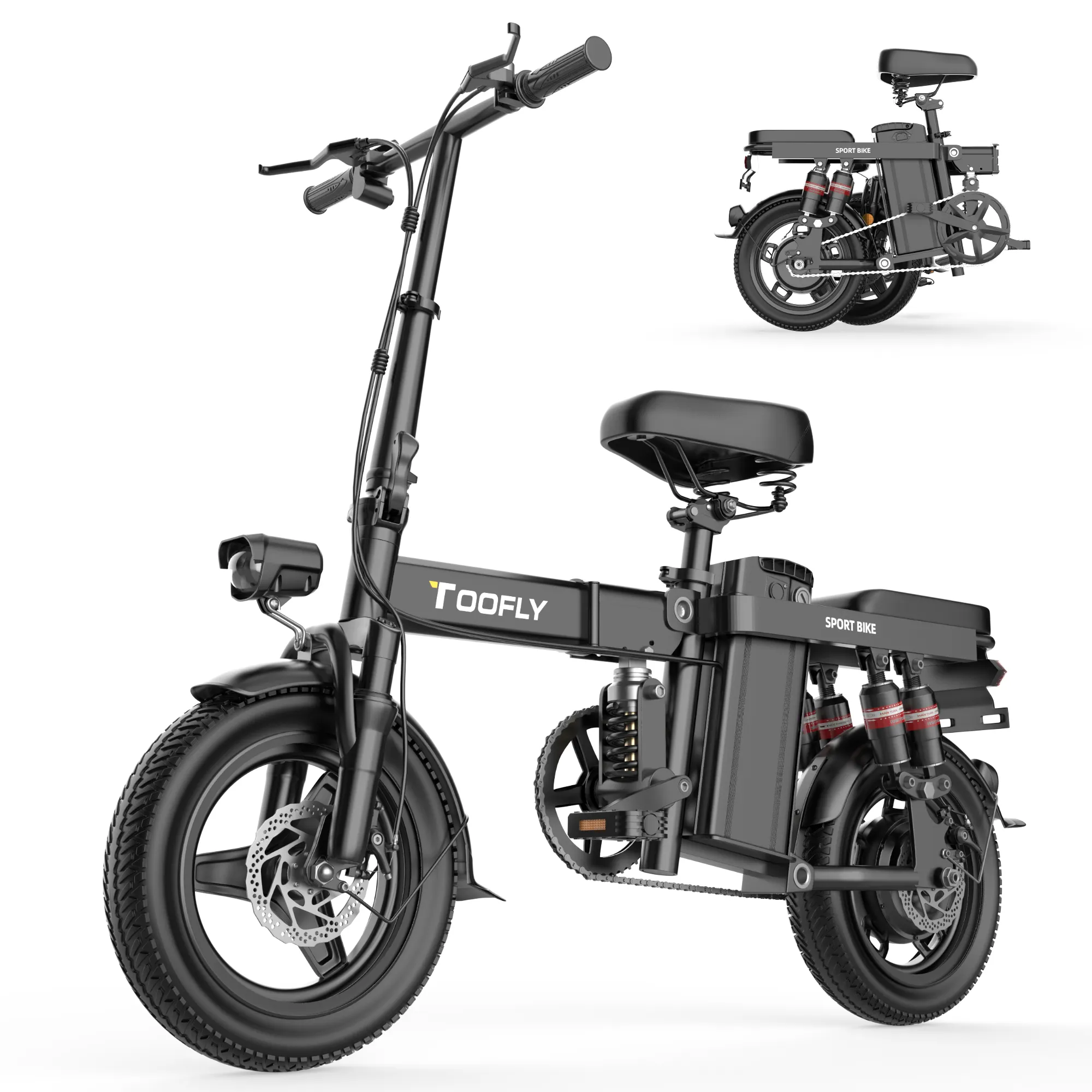 TOOFLY Mini-Elektrofahrrad 250 W 400 W 15 AH neues faltbares kleines ultraleichtes Lithium-E-Bike