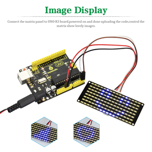 Keyestudio 8 x16 LED Dot Matrix Board 128 LED e AIP1640 Chip LED Matrix pannello per Arduino - Product Image 5