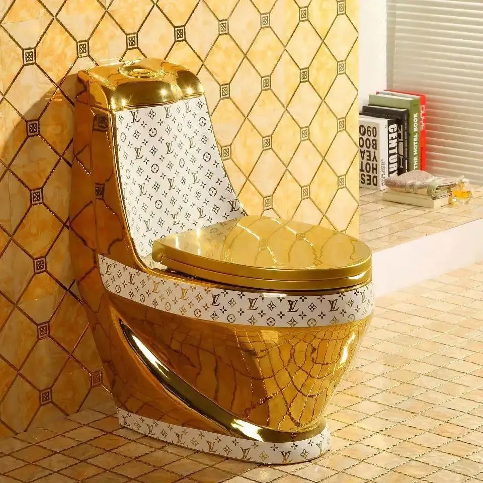 Confortable, toilette de luxe en céramique chinoise, royale, personnalisé, dorée