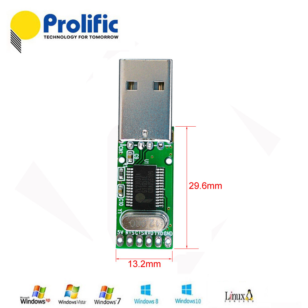PL2303TA USB สีดำเป็น UART TTL PCB