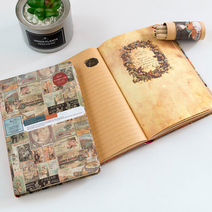 Taccuino con copertina rigida 32K pagine europee a colori taccuino Retro diario diario giornale scuola taccuino carta personalizzata - Product Image 6