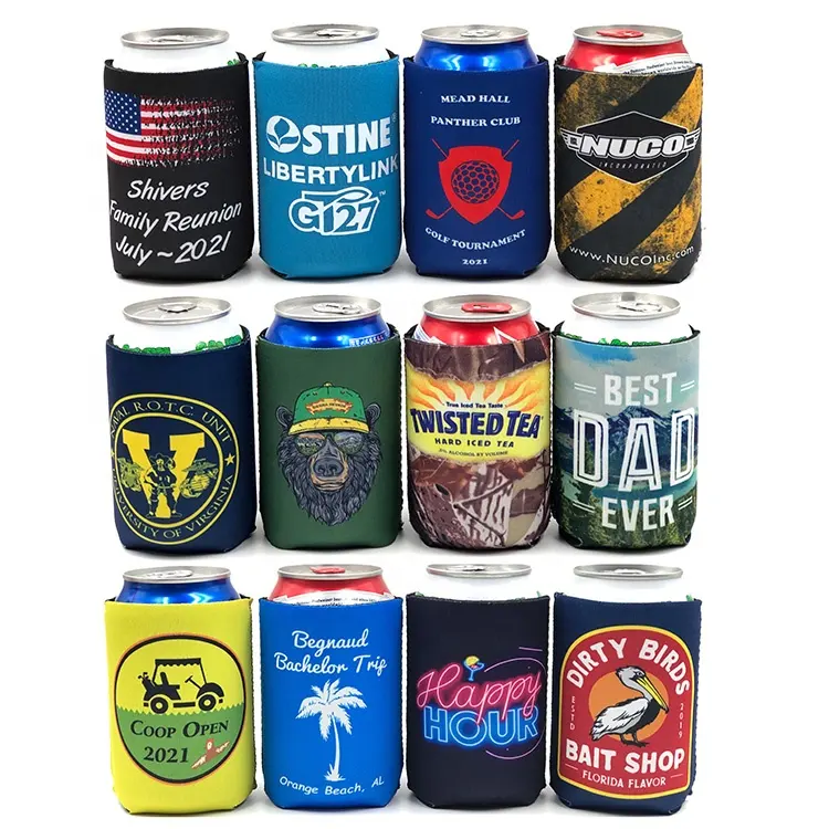 Suporte personalizado de neoprene stubby, cerveja pode cobrir com logotipo personalizado, pode cooler