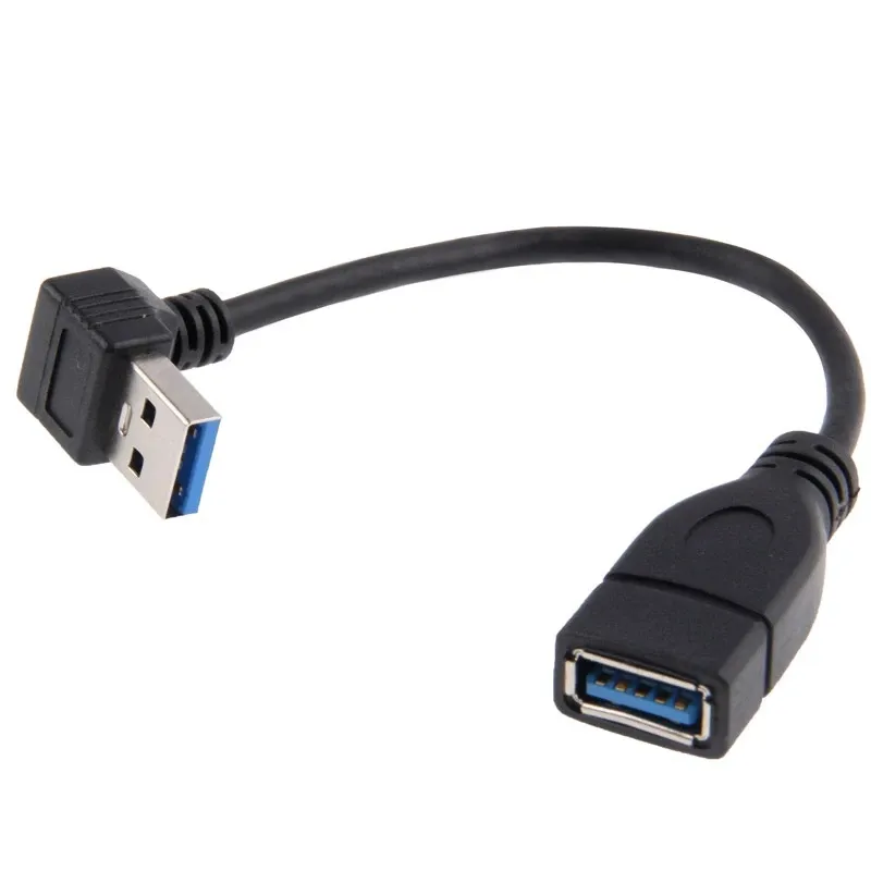 Nouveau câble adaptateur USB 3.0 A mâle à femelle à transmission rapide gauche/droite/haut/bas à 90 degrés