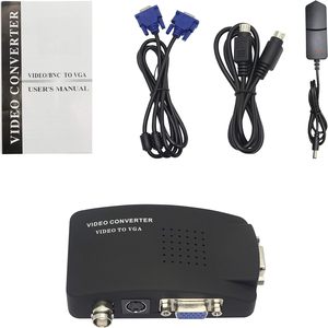 Fácil de instalar y operar Admite ENTRADA DE S-Video PAL/NTSC a salida VGA Convertidor de video BNC a VGA